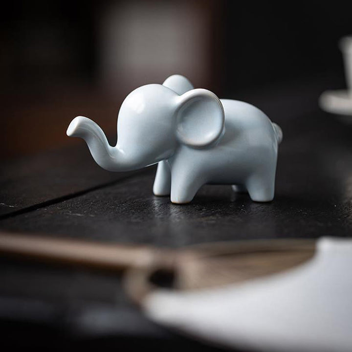 Buddha Stones pequeño elefante de cerámica hogar té mascota estatuilla decoración de escritorio - image 8