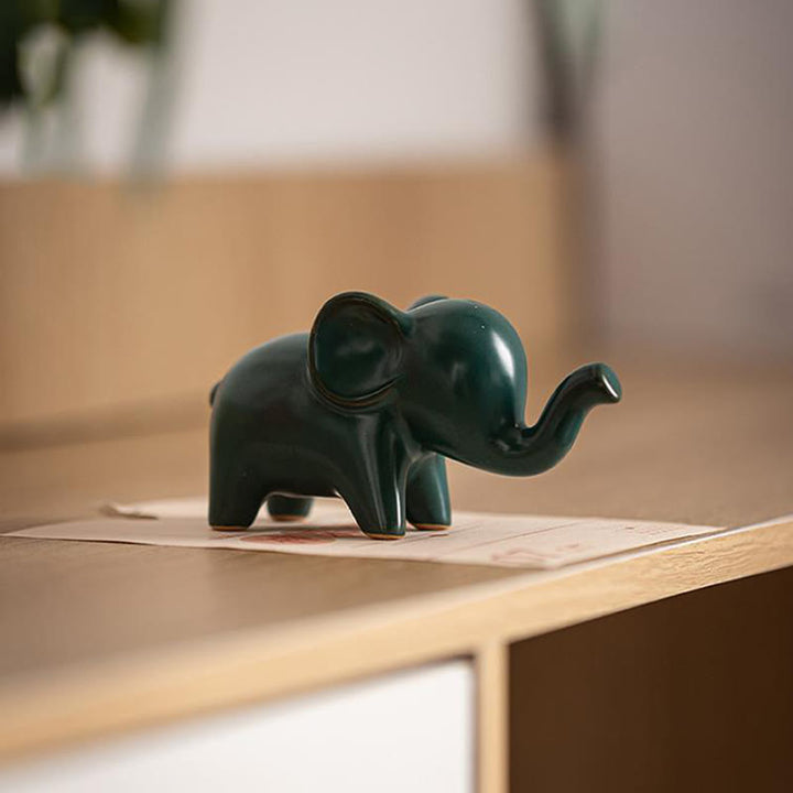 Buddha Stones pequeño elefante de cerámica hogar té mascota estatuilla decoración de escritorio - image 17