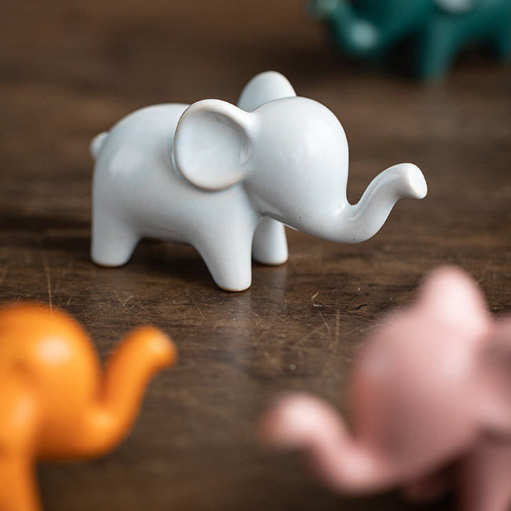 Buddha Stones pequeño elefante de cerámica hogar té mascota estatuilla decoración de escritorio - image 13