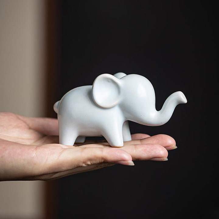 Buddha Stones pequeño elefante de cerámica hogar té mascota estatuilla decoración de escritorio - image 3