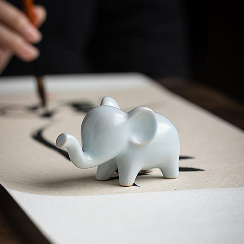 Buddha Stones pequeño elefante de cerámica hogar té mascota estatuilla decoración de escritorio - image 9