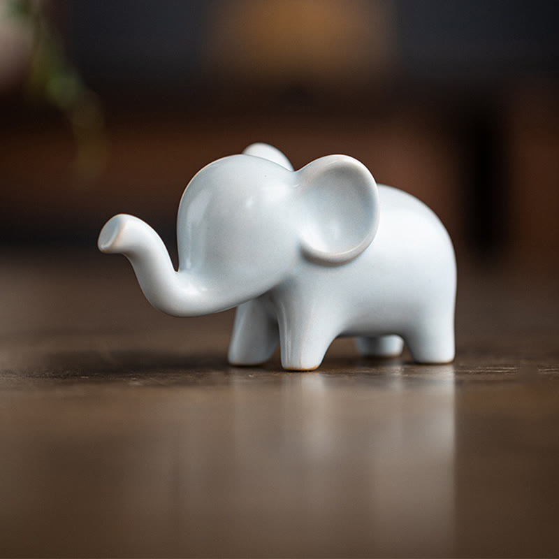 Buddha Stones pequeño elefante de cerámica hogar té mascota estatuilla decoración de escritorio - image 7