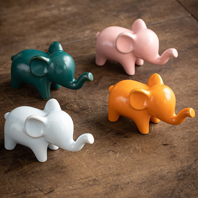 Buddha Stones pequeño elefante de cerámica hogar té mascota estatuilla decoración de escritorio - image 1