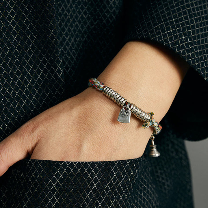 Pulsera de múltiples hebras de protección hecha a mano de plata de ley 925 con Buddha Stones - image 7