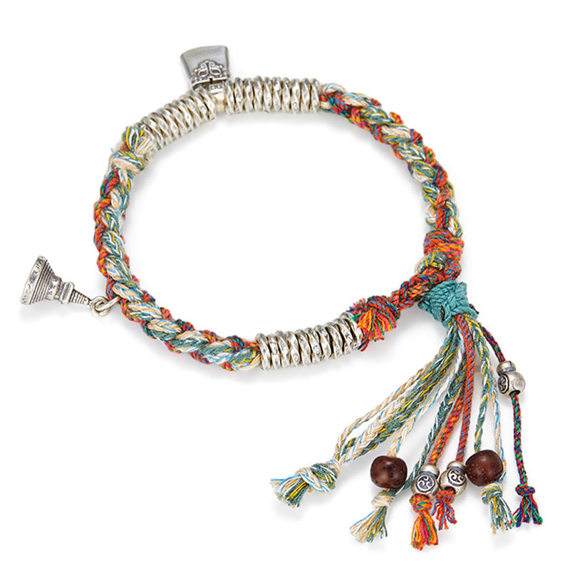 Pulsera de múltiples hebras de protección hecha a mano de plata de ley 925 con Buddha Stones - image 3