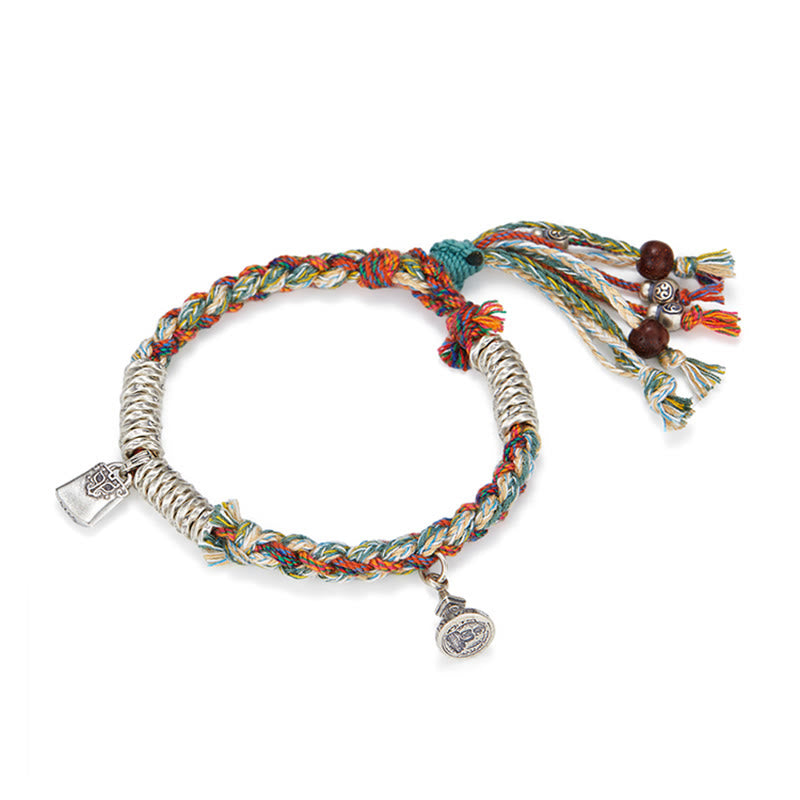 Pulsera de múltiples hebras de protección hecha a mano de plata de ley 925 con Buddha Stones - image 12