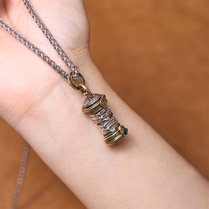Colgante de collar giratorio con equilibrio de cobre de la torre Yin Yang de Buddha Stones - image 5