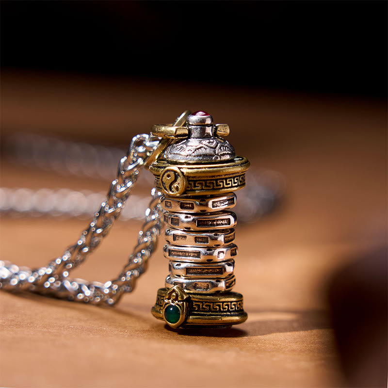 Colgante de collar giratorio con equilibrio de cobre de la torre Yin Yang de Buddha Stones - Collar Yin Yang - image 2