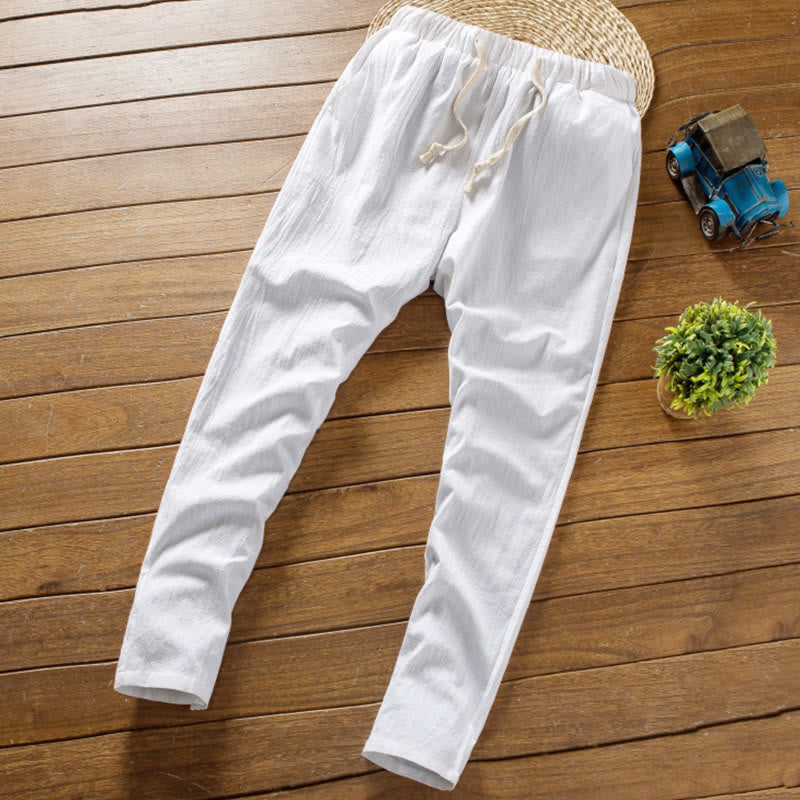 Buddha Stones Conjunto de 2 piezas de camiseta y pantalones de manga corta con botones de algodón de color sólido para hombre
