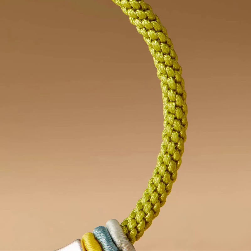 Pulsera de iluminación de bambú con hilo rojo de plata de ley 999 con Buddha Stones - image 9