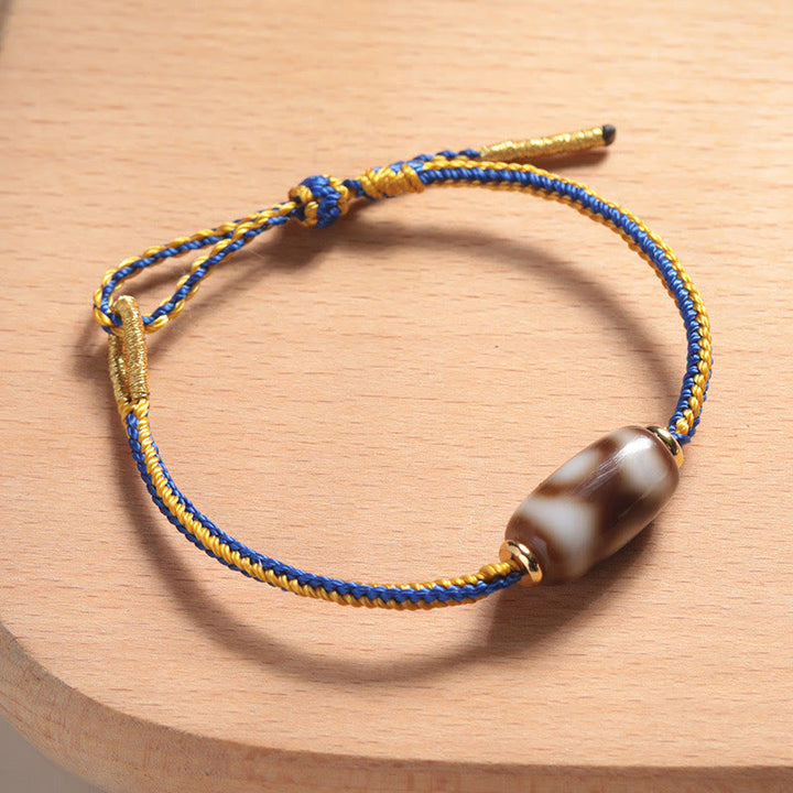 Pulsera tibetana de tres ojos con cuentas Dzi de Buddha Stones , suerte y felicidad