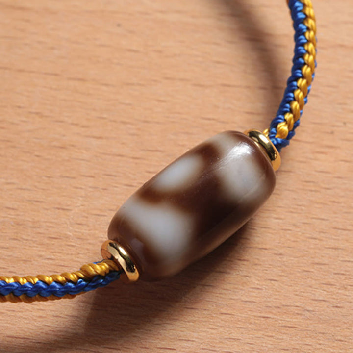 Pulsera tibetana de tres ojos con cuentas Dzi de Buddha Stones , suerte y felicidad