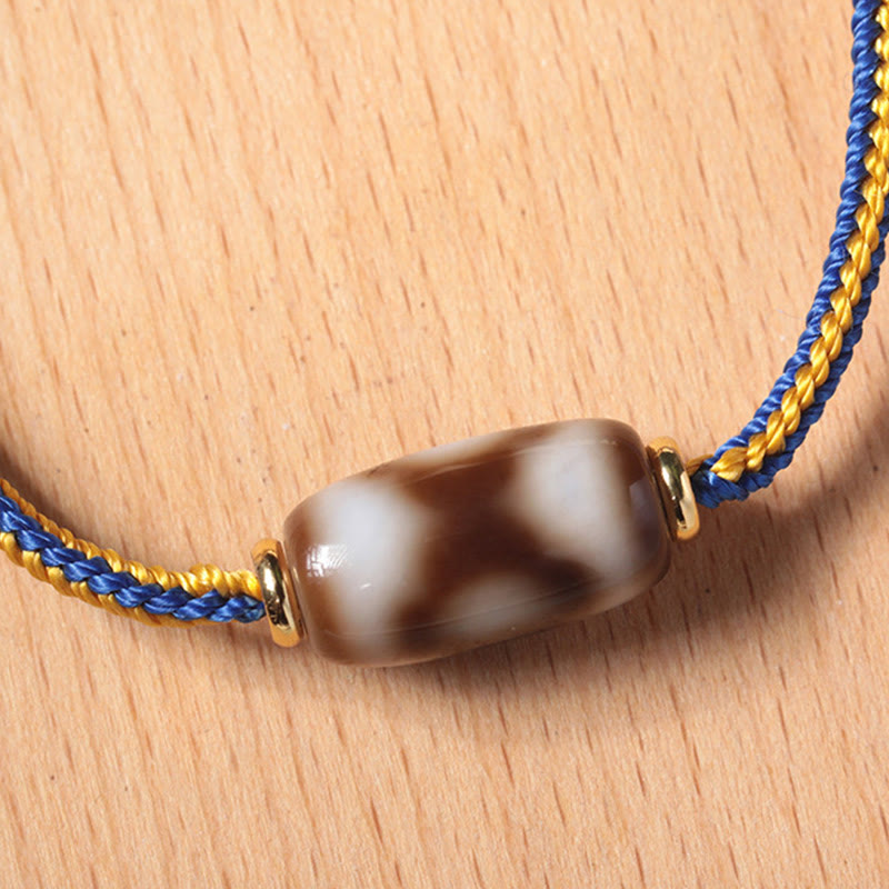 Pulsera tibetana de tres ojos con cuentas Dzi de Buddha Stones , suerte y felicidad