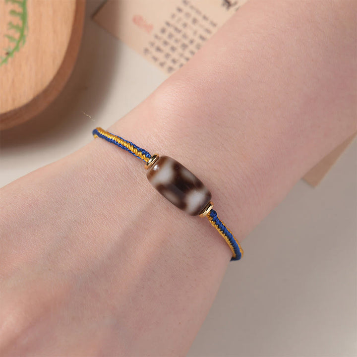 Pulsera tibetana de tres ojos con cuentas Dzi de Buddha Stones , suerte y felicidad