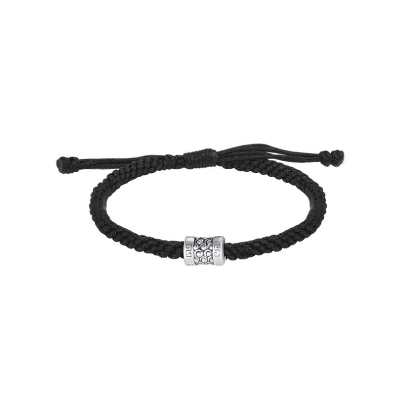 Pulsera de fuerza de nube de la suerte con hilo rojo de plata de ley 999 con Buddha Stones