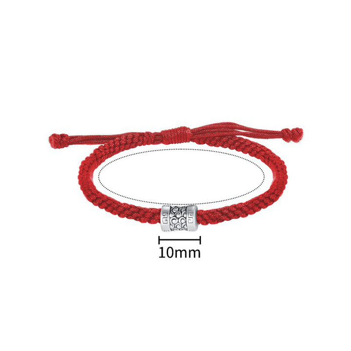 Pulsera de fuerza de nube de la suerte con hilo rojo de plata de ley 999 con Buddha Stones