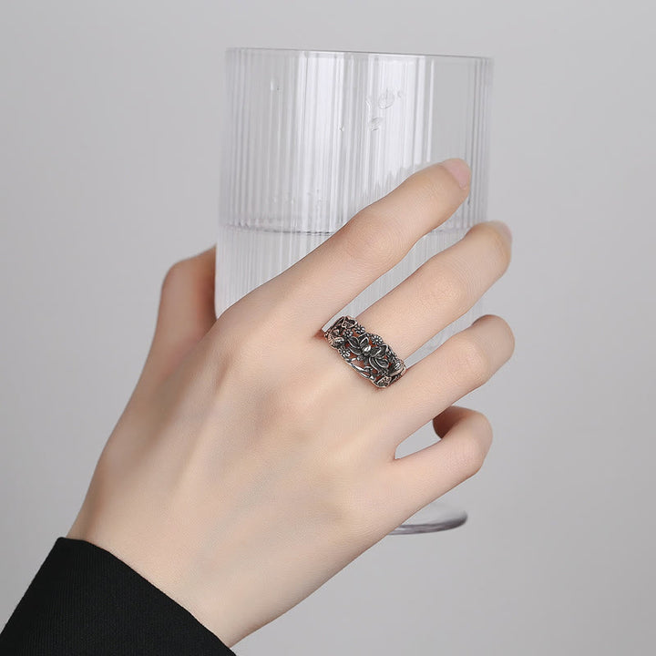 Anillo De Iluminación De Pez Koi Con Símbolo De Loto De Buddha Stones