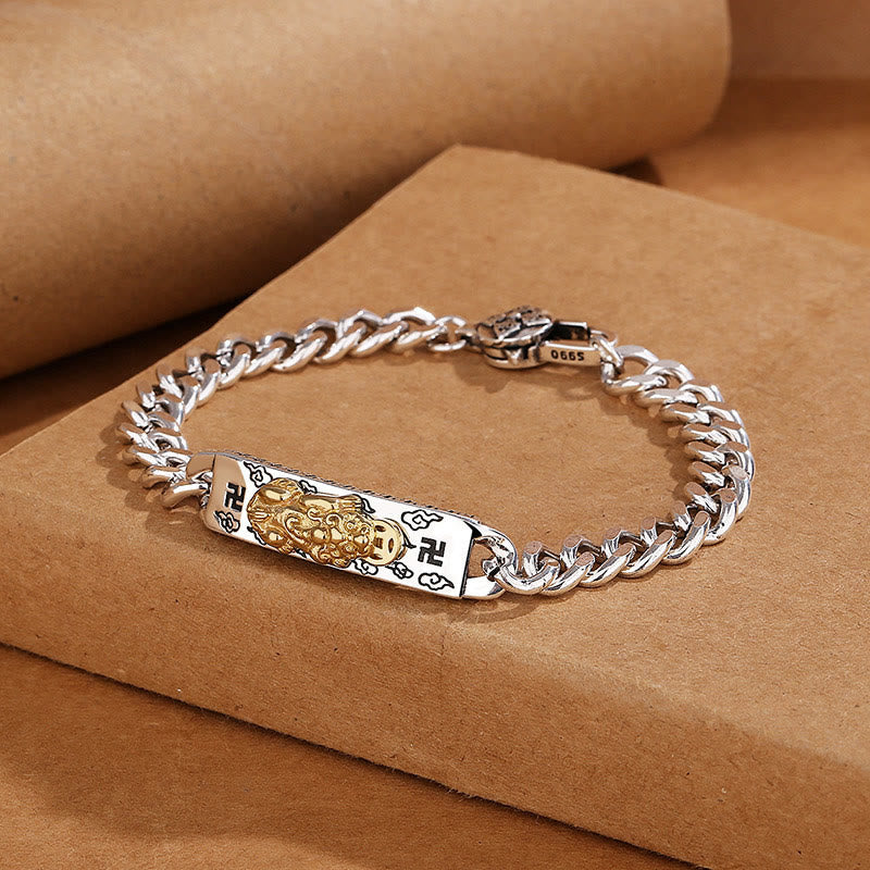 Pulsera de sabiduría con hebilla de resorte y esvástica Pixiu Om Mani Padme Hum de Buddha Stones