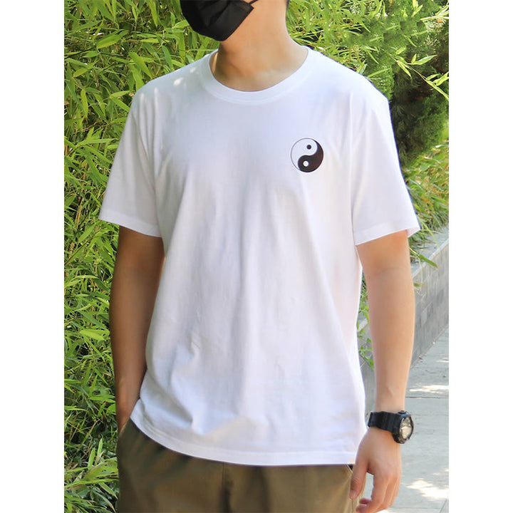 Buddha Stones Camiseta de algodón Yin Yang de manga corta con cuello redondo de verano para hombre - image 10