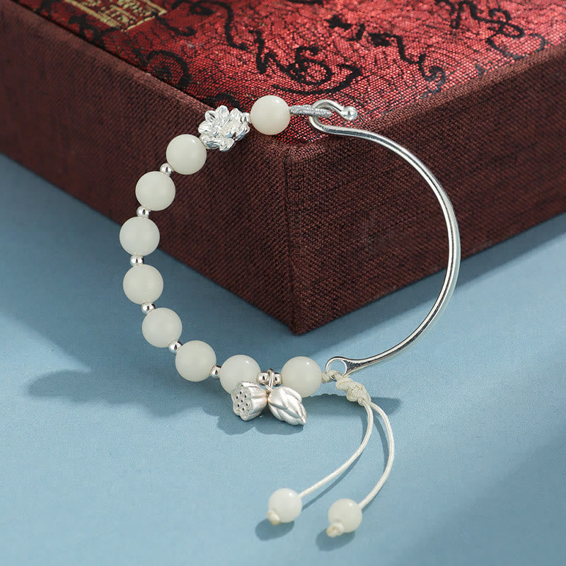 Brazalete de pulsera con Buddha Stones, semilla de Bodhi, mariposa, loto, suerte y riqueza