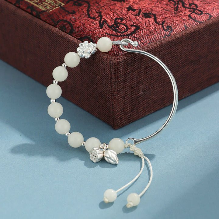 Brazalete de pulsera con Buddha Stones, semilla de Bodhi, mariposa, loto, suerte y riqueza