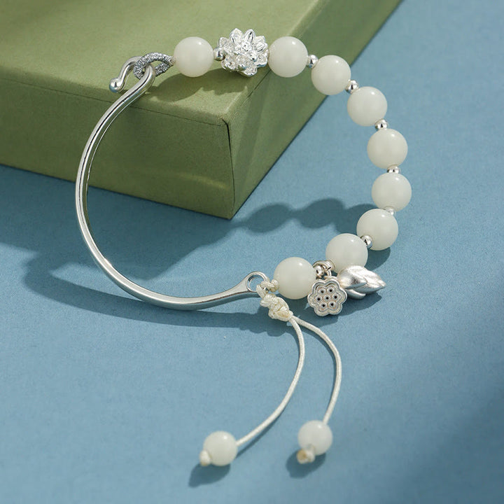 Brazalete de pulsera con Buddha Stones, semilla de Bodhi, mariposa, loto, suerte y riqueza