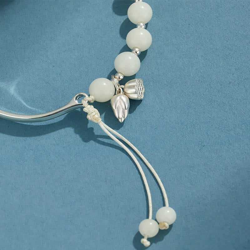 Brazalete de pulsera con Buddha Stones, semilla de Bodhi, mariposa, loto, suerte y riqueza