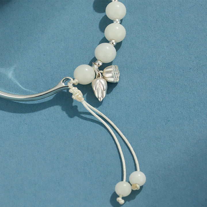 Brazalete de pulsera con Buddha Stones, semilla de Bodhi, mariposa, loto, suerte y riqueza