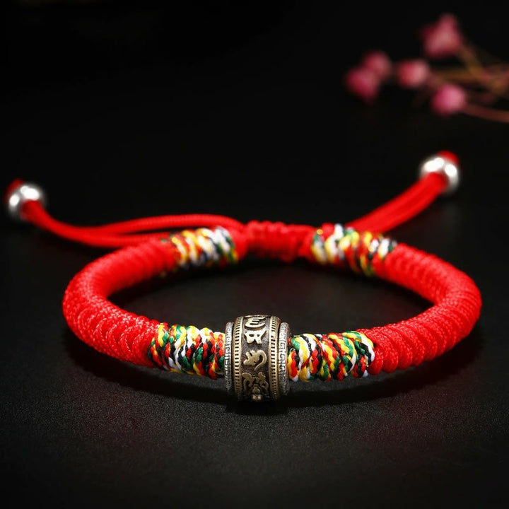 Pulsera de fe con nudo de King Kong Om Mani Padme Hum de plata de ley 925 con Buddha Stones - image 3