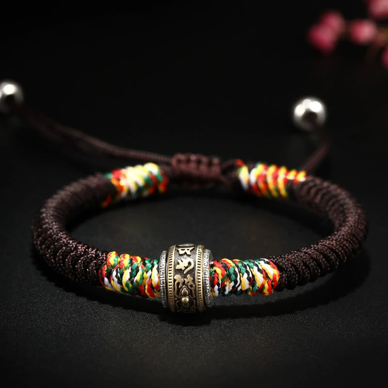 Pulsera de fe con nudo de King Kong Om Mani Padme Hum de plata de ley 925 con Buddha Stones - Marrón (circunferencia de la muñeca: 14-21 cm) - Om Mani Padme Hum - image 20