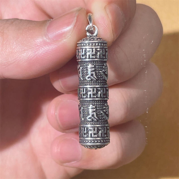 Collar con colgante de sabiduría con cadena trenzada y esvástica Om Mani Padme Hum de Buddha Stones - image 3