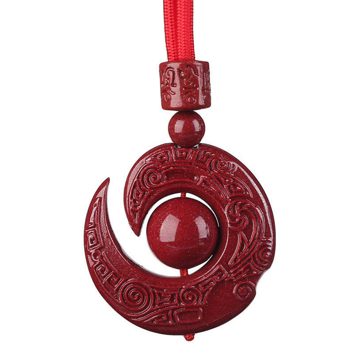 Collar con colgante de concentración de cinabrio natural con diseño de Buddha Stones que mejora la suerte