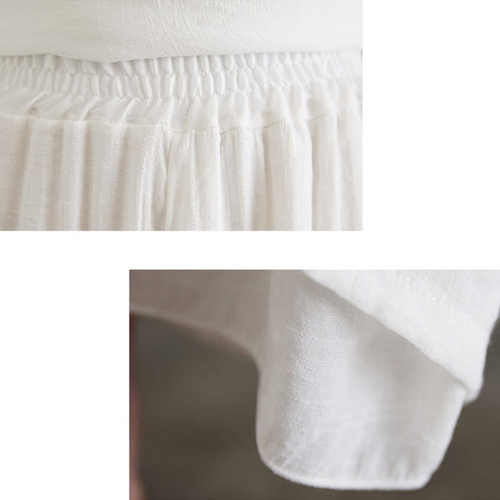 Buddha Stones 2 piezas camisa de manga larga con botones de rana pantalones de pierna ancha ropa de lino de algodón para meditación - image 12