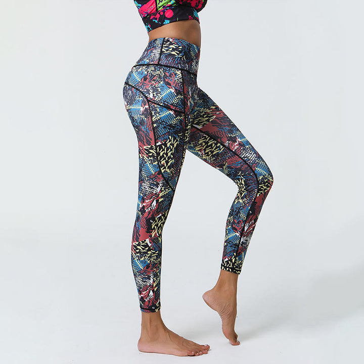 Buddha Stones Rose Lines Tiger Leopard Print Deportes Fitness Leggings de cintura alta Pantalones de yoga para mujer con bolsillos - image 20