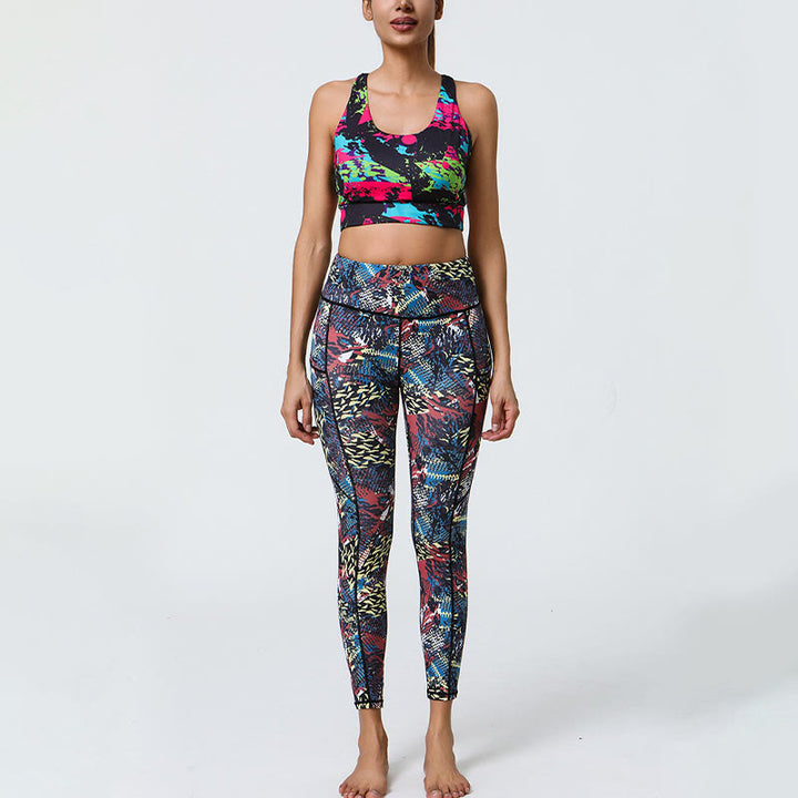 Buddha Stones Rose Lines Tiger Leopard Print Deportes Fitness Leggings de cintura alta Pantalones de yoga para mujer con bolsillos