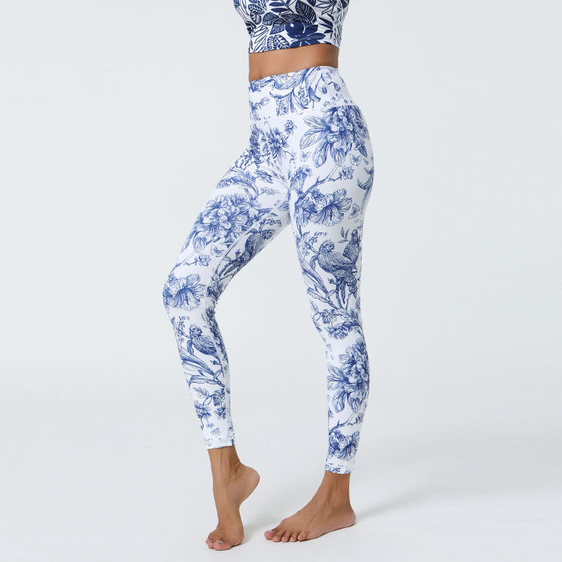 Pantalones de yoga para mujer con estampado de Buddha Stones, flores, hojas, dientes de león, piñas, deportivos, Fitness, cintura alta - image 3