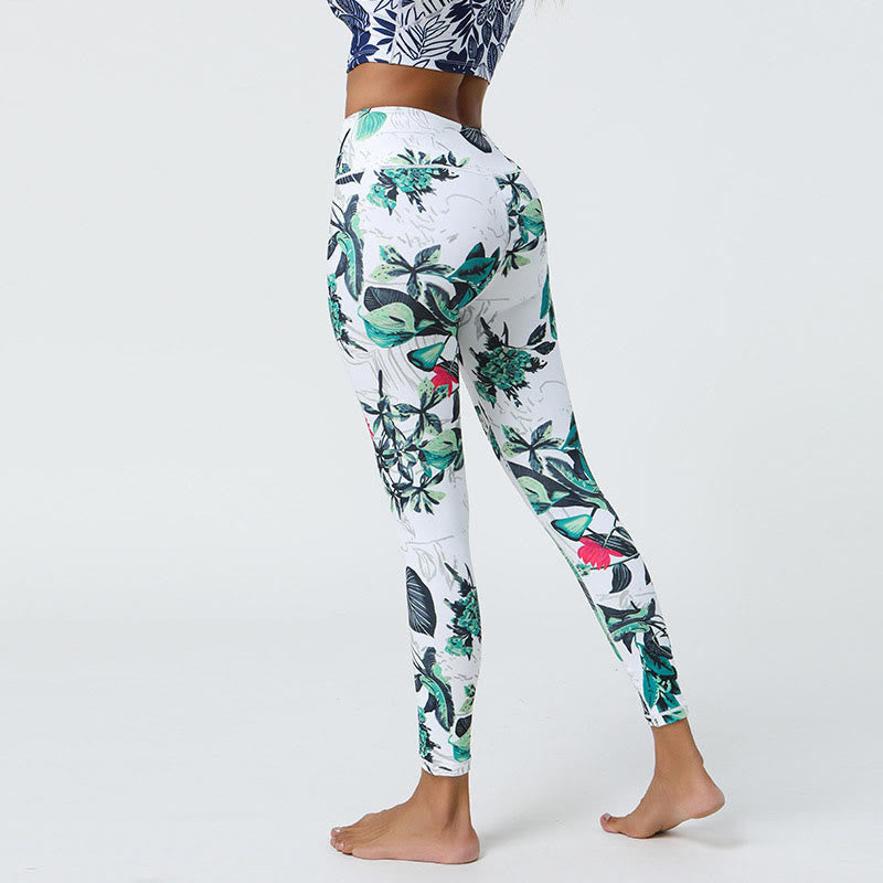 Pantalones de yoga para mujer con estampado de Buddha Stones, flores, hojas, dientes de león, piñas, deportivos, Fitness, cintura alta - image 10