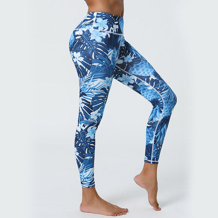 Pantalones de yoga para mujer con estampado de Buddha Stones, flores, hojas, dientes de león, piñas, deportivos, Fitness, cintura alta - image 19