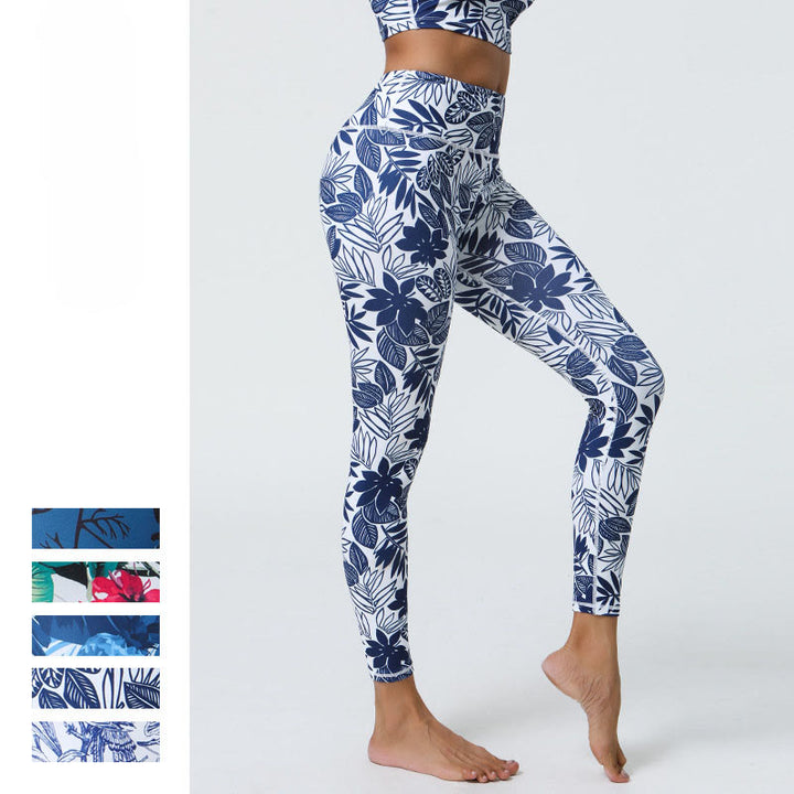 Pantalones de yoga para mujer con estampado de Buddha Stones, flores, hojas, dientes de león, piñas, deportivos, Fitness, cintura alta - image 27