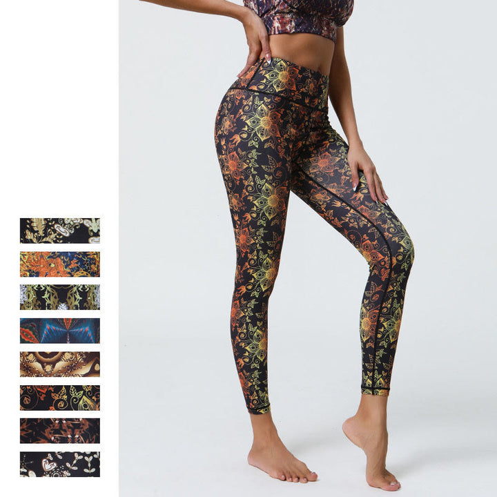 Buddha Stones flores geométricas mandalas impresión deportes fitness yoga cintura alta polainas pantalones de mujer - image 10