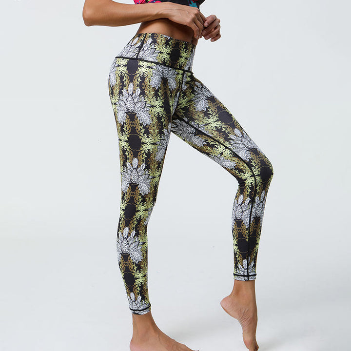Buddha Stones flores geométricas mandalas impresión deportes fitness yoga cintura alta polainas pantalones de mujer - image 19
