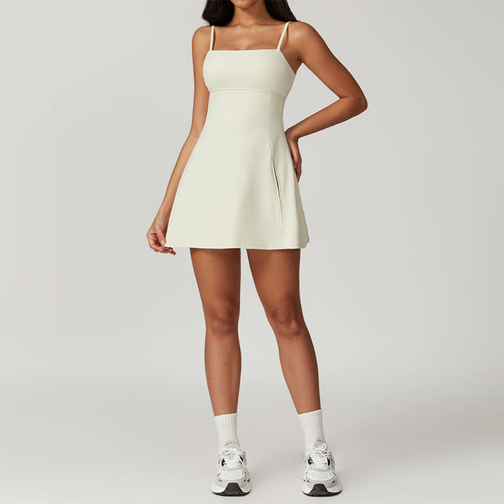 Vestido deportivo para mujer con Buddha Stones , liso, sin espalda, tenis, yoga - image 5