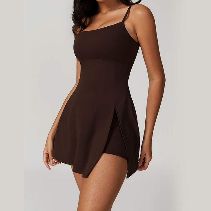 Vestido deportivo para mujer con Buddha Stones , liso, sin espalda, tenis, yoga - SaddleBrown - US8-10, UK/AU12-14, EU40-42 (XL)  - image 17