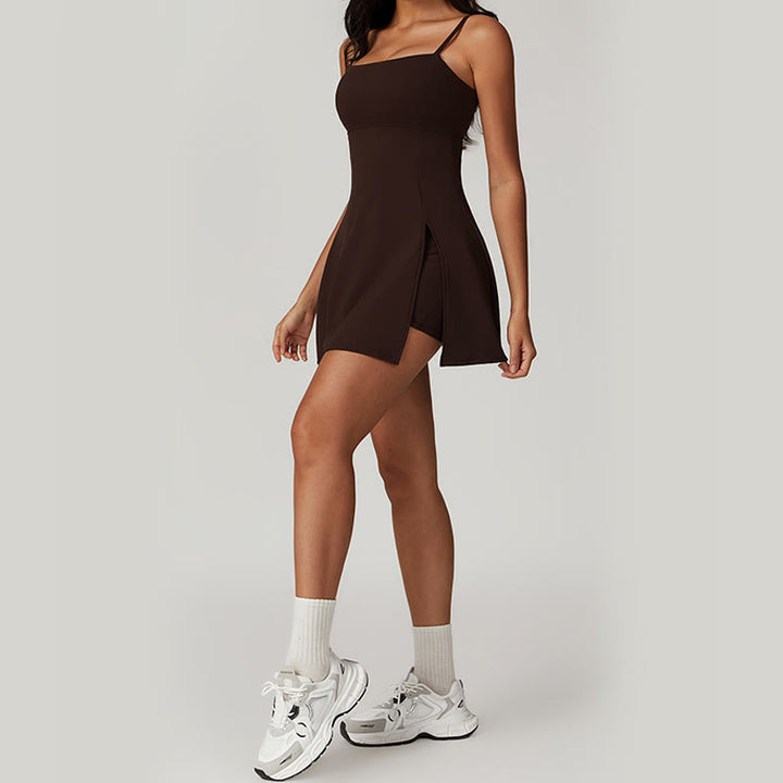Vestido deportivo para mujer con Buddha Stones , liso, sin espalda, tenis, yoga - image 21