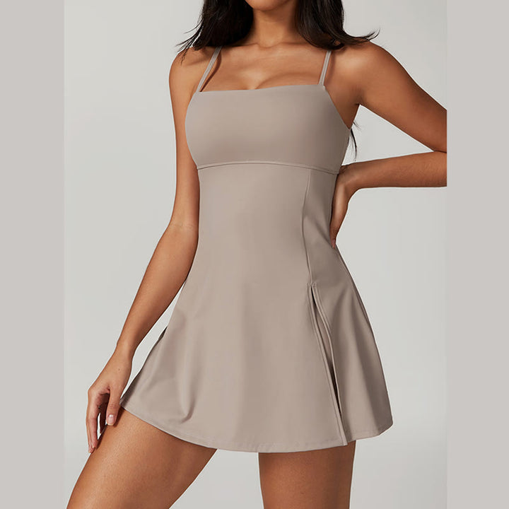 Vestido deportivo para mujer con Buddha Stones , liso, sin espalda, tenis, yoga - image 26