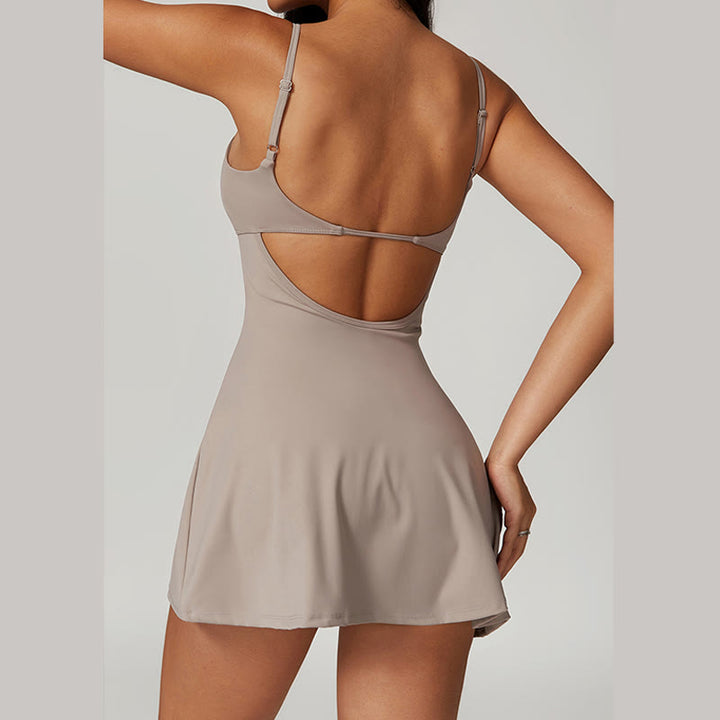 Vestido deportivo para mujer con Buddha Stones , liso, sin espalda, tenis, yoga - image 25