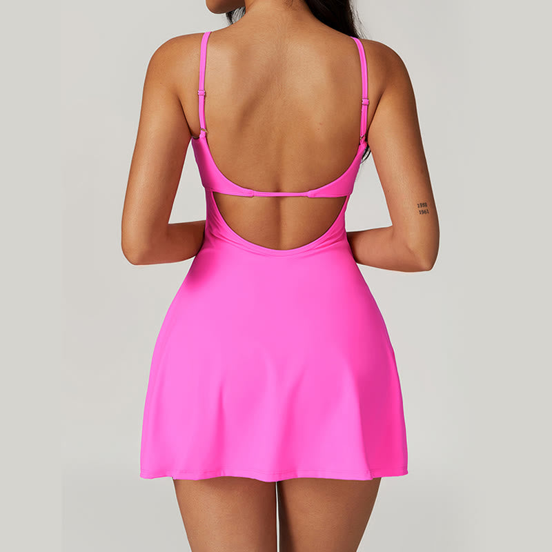 Vestido deportivo para mujer con Buddha Stones , liso, sin espalda, tenis, yoga - image 38