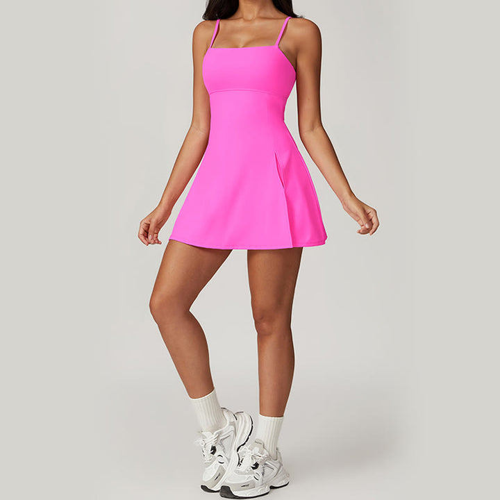 Vestido deportivo para mujer con Buddha Stones , liso, sin espalda, tenis, yoga - image 39