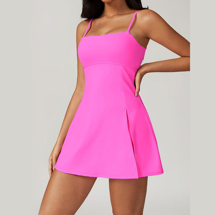 Vestido deportivo para mujer con Buddha Stones , liso, sin espalda, tenis, yoga - Rosa intenso - US8-10, UK/AU12-14, EU40-42 (XL)  - image 37