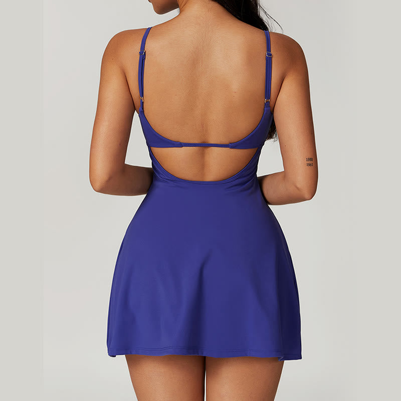 Vestido deportivo para mujer con Buddha Stones , liso, sin espalda, tenis, yoga - image 44